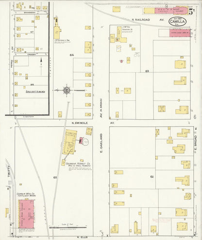 Sanborn Fire Insurance Map from Camilla, Mitchell County, Georgia (1921), Sheet #0005 - Complete Map Set gallery image, historic Sanborn map, vintage wall art, Georgia Georgia