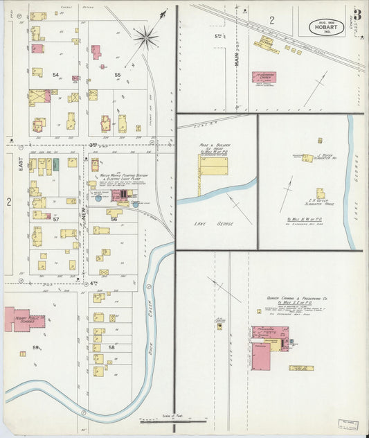 Sanborn Fire Insurance Map from Hobart, Lake County, Indiana (1902), Sheet #0003 - Historic Sanborn Fire Insurance Map Print, vintage old map wall art, antique decor, genealogy gift, Indiana Indiana map