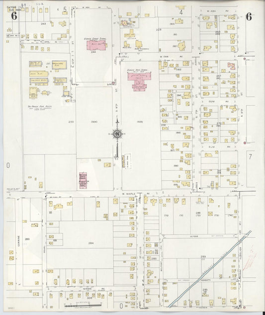 Sanborn Fire Insurance Map from Eunice, Saint Landry Parish, Louisiana (1950), Sheet #0006 - Historic Sanborn Fire Insurance Map Print, vintage old map wall art, antique decor, genealogy gift, Louisiana Louisiana map