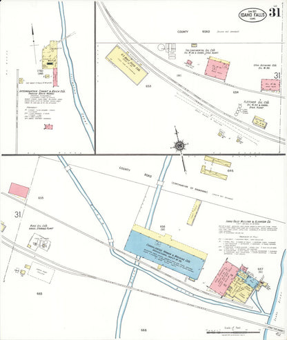 Sanborn Fire Insurance Map from Idaho Falls, Bonneville County, Idaho (1921), Sheet #0031 - Complete Map Set gallery image, historic Sanborn map, vintage wall art, Idaho Idaho