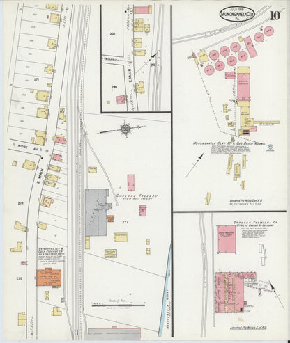 Sanborn Fire Insurance Map from Monongahela City, Washington County, Pennsylvania (1918), Sheet #0010 - Complete Map Set gallery image, historic Sanborn map, vintage wall art, Pennsylvania Pennsylvania