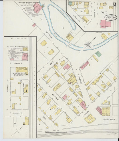 Sanborn Fire Insurance Map from Osborn, Greene County, Ohio (1895), Sheet #0002 - Historic Sanborn Fire Insurance Map Print, vintage old map wall art, antique decor, genealogy gift, Ohio Ohio map
