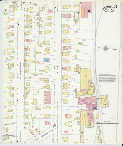 Sanborn Fire Insurance Map from Ionia, Ionia County, Michigan (1914), Sheet #0003 - Complete Map Set gallery image, historic Sanborn map, vintage wall art, Michigan Michigan