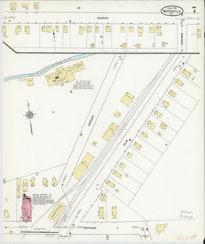 Sanborn Fire Insurance Map from Waterville, Oneida County, New York (1912), Sheet #0007 - Complete Map Set gallery image, historic Sanborn map, vintage wall art, New York New York