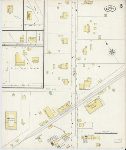 Sanborn Fire Insurance Map from Eutaw, Greene County, Alabama (1898), Sheet #0002 - Complete Map Set gallery image, historic Sanborn map, vintage wall art, Alabama Alabama