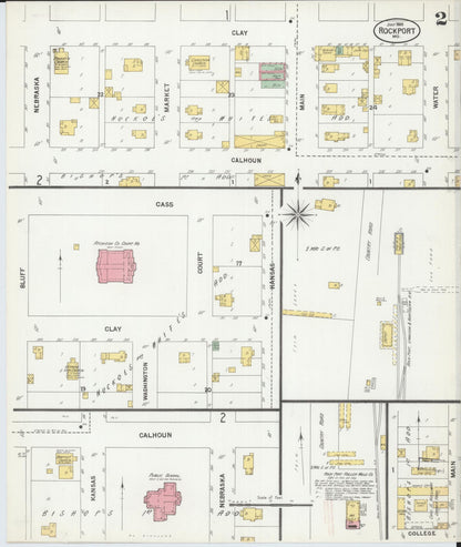 Sanborn Fire Insurance Map from Rockport, Atchison County, Missouri (1900), Sheet #0002 - Complete Map Set gallery image, historic Sanborn map, vintage wall art, Missouri Missouri