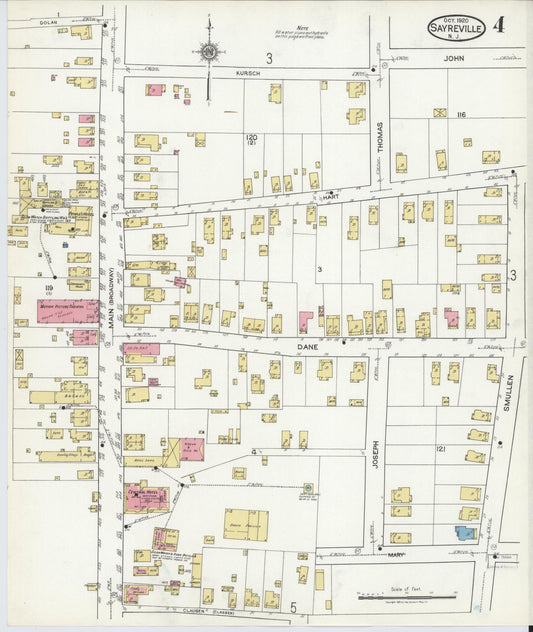Sanborn Fire Insurance Map from Sayreville, Middlesex County, New Jersey (1920), Sheet #0004 - Historic Sanborn Fire Insurance Map Print, vintage old map wall art, antique decor, genealogy gift, New Jersey New Jersey map