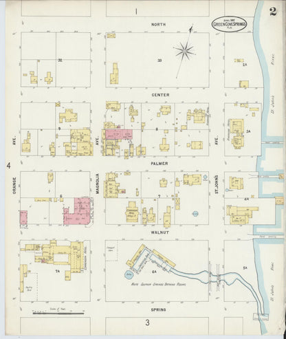 Sanborn Fire Insurance Map from Green Cove Springs, Clay County, Florida (1897), Sheet #0002 - Complete Map Set gallery image, historic Sanborn map, vintage wall art, Florida Florida