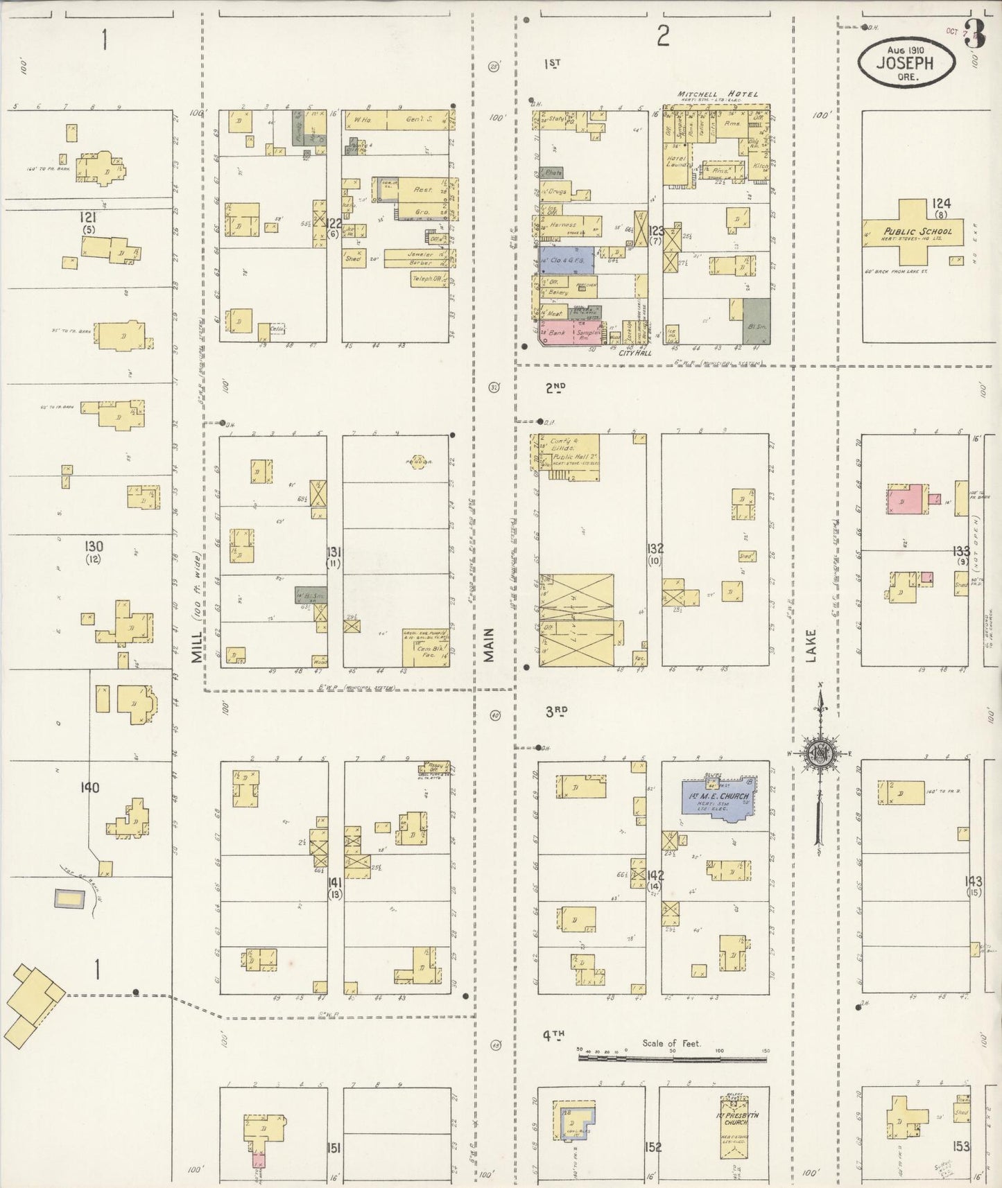 Sanborn Fire Insurance Map from Joseph, Wallowa County, Oregon (1910), Sheet #0003 - Complete Map Set gallery image, historic Sanborn map, vintage wall art, Oregon Oregon