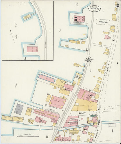 Sanborn Fire Insurance Map from Ossining, Westchester County, New York (1903), Sheet #0002 - Historic Sanborn Fire Insurance Map Print, vintage old map wall art, antique decor, genealogy gift, New York New York map