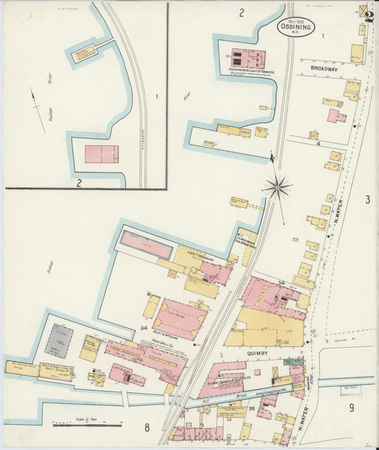 Sanborn Fire Insurance Map from Ossining, Westchester County, New York (1903), Sheet #0002 - Historic Sanborn Fire Insurance Map Print, vintage old map wall art, antique decor, genealogy gift, New York New York map