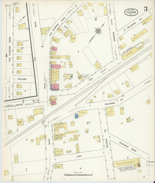 Sanborn Fire Insurance Map from Closter, Bergen County, New Jersey (1913), Sheet #0003 - Historic Sanborn Fire Insurance Map Print, vintage old map wall art, antique decor, genealogy gift, New Jersey New Jersey map