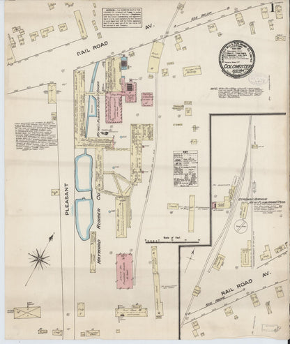 Sanborn Fire Insurance Map from Colchester, New London County, Connecticut (1884), Sheet #0001 - Complete Map Set gallery image, historic Sanborn map, vintage wall art, Connecticut Connecticut