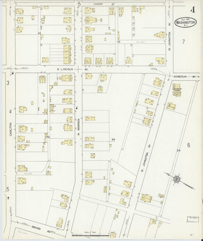 Sanborn Fire Insurance Map from Washington, Warren County, New Jersey (1914), Sheet #0004 - Complete Map Set gallery image, historic Sanborn map, vintage wall art, Washington Washington