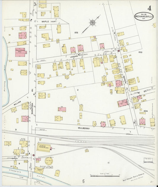 Sanborn Fire Insurance Map from Mechanicville, Saratoga County, New York (1911), Sheet #0004 - Historic Sanborn Fire Insurance Map Print, vintage old map wall art, antique decor, genealogy gift, New York New York map