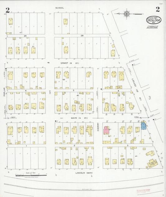 Sanborn Fire Insurance Map from Desloge, Saint Francois County, Missouri (1927), Sheet #0002 - Historic Sanborn Fire Insurance Map Print, vintage old map wall art, antique decor, genealogy gift, Missouri Missouri map