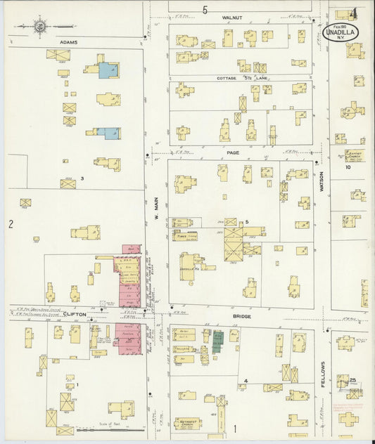 Sanborn Fire Insurance Map from Unadilla, Otsego County, New York (1910), Sheet #0004 - Historic Sanborn Fire Insurance Map Print, vintage old map wall art, antique decor, genealogy gift, New York New York map