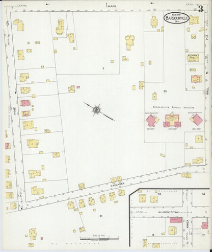 Sanborn Fire Insurance Map from Barbourville, Knox County, Kentucky (1919), Sheet #0003 - Complete Map Set gallery image, historic Sanborn map, vintage wall art, Kentucky Kentucky