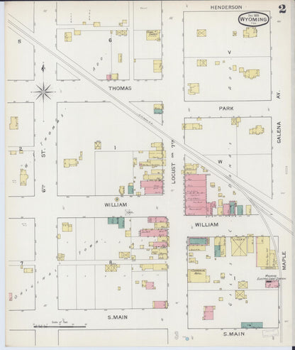 Sanborn Fire Insurance Map from Wyoming, Stark County, Illinois (1893), Sheet #0002 - Complete Map Set gallery image, historic Sanborn map, vintage wall art, Wyoming Wyoming
