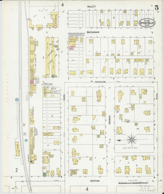 Sanborn Fire Insurance Map from Spring Valley, Fillmore County, Minnesota (1900), Sheet #0005 - Historic Sanborn Fire Insurance Map Print, vintage old map wall art, antique decor, genealogy gift, Minnesota Minnesota map