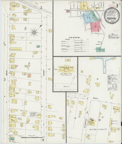Sanborn Fire Insurance Map from Freeport, Nassau County, New York (1897), Sheet #0001 - Complete Map Set gallery image, historic Sanborn map, vintage wall art, New York New York