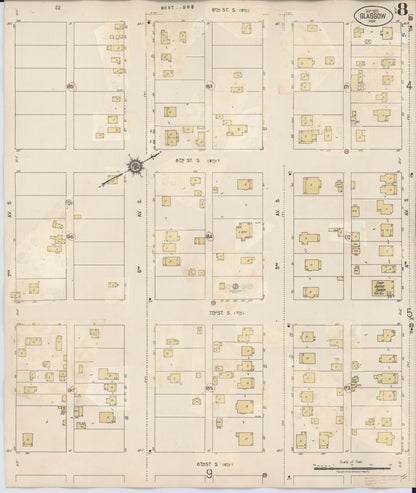 Sanborn Fire Insurance Map from Glasgow, Valley County, Montana (1937), Sheet #0008 - Complete Map Set gallery image, historic Sanborn map, vintage wall art, Montana Montana