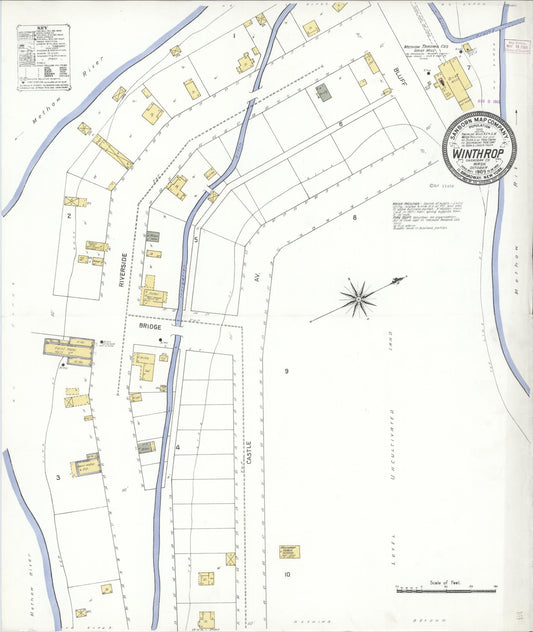 Sanborn Fire Insurance Map from Winthrop, Okanogan County, Washington (1909), Sheet #0001 - Historic Sanborn Fire Insurance Map Print, vintage old map wall art, antique decor, genealogy gift, Washington Washington map