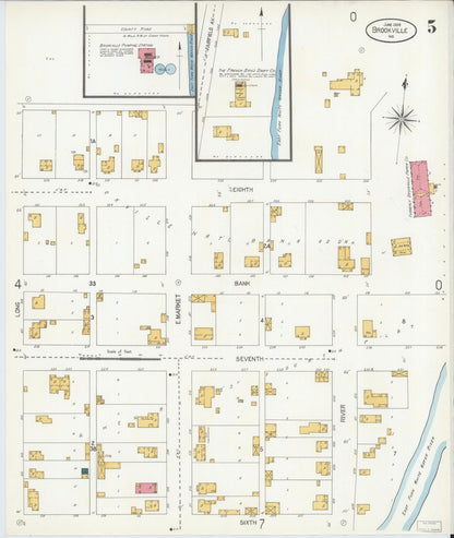 Sanborn Fire Insurance Map from Brookville, Franklin County, Indiana (1906), Sheet #0005 - Complete Map Set gallery image, historic Sanborn map, vintage wall art, Indiana Indiana