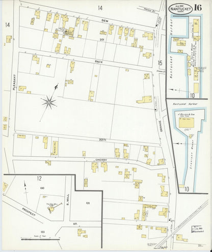 Sanborn Fire Insurance Map from Nantucket, Nantucket County, Massachusetts (1909), Sheet #0016 - Complete Map Set gallery image, historic Sanborn map, vintage wall art, Massachusetts Massachusetts