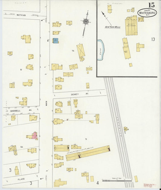Sanborn Fire Insurance Map from Whitesboro, Oneida County, New York (1911), Sheet #0015 - Historic Sanborn Fire Insurance Map Print, vintage old map wall art, antique decor, genealogy gift, New York New York map