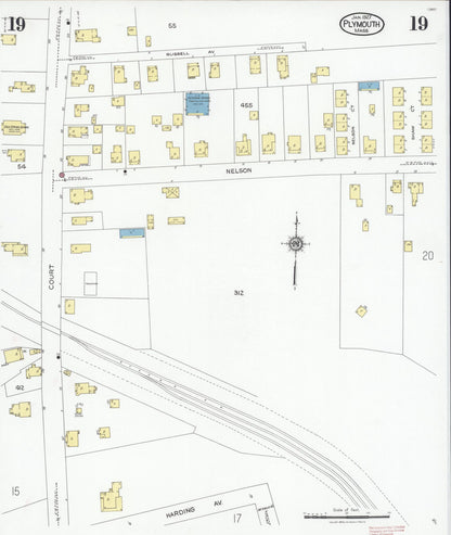 Sanborn Fire Insurance Map from Plymouth, Plymouth County, Massachusetts (1927), Sheet #0019 - Complete Map Set gallery image, historic Sanborn map, vintage wall art, Massachusetts Massachusetts