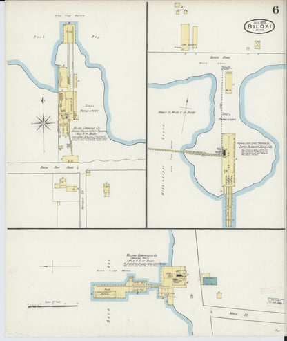 Sanborn Fire Insurance Map from Biloxi, Harrison County, Mississippi (1893), Sheet #0006 - Complete Map Set gallery image, historic Sanborn map, vintage wall art, Mississippi Mississippi