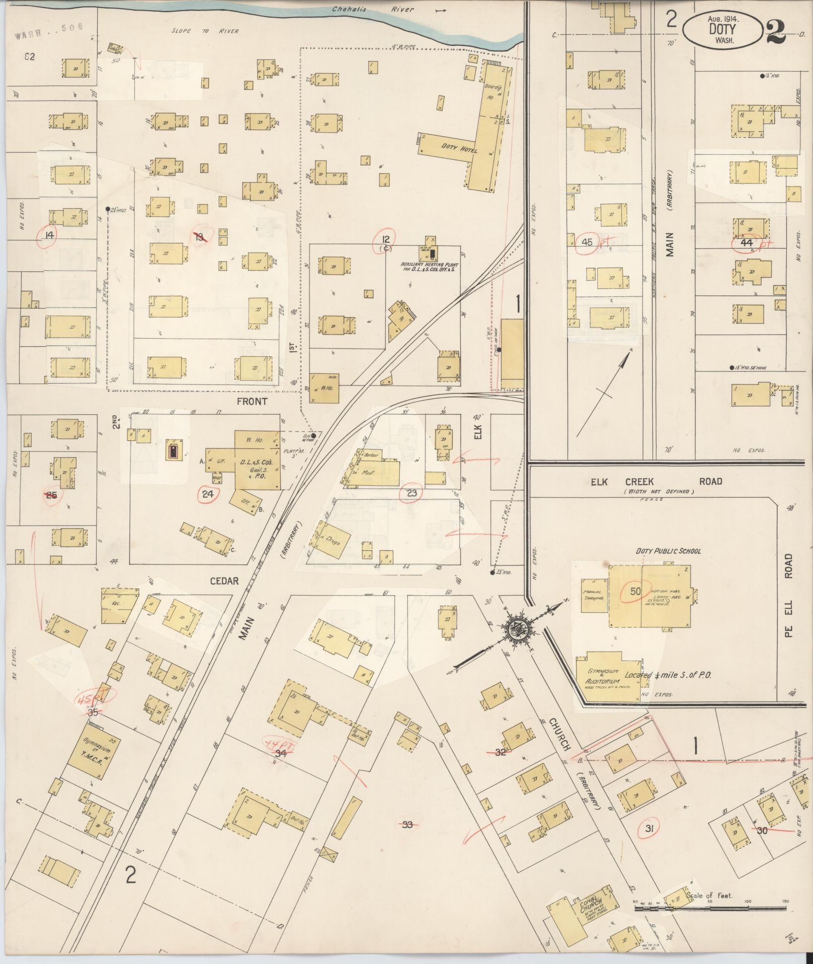 Sanborn Fire Insurance Map from Doty, Lewis County, Washington (1927), Sheet #0002 - Complete Map Set gallery image, historic Sanborn map, vintage wall art, Washington Washington