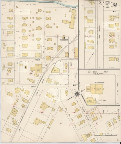 Sanborn Fire Insurance Map from Doty, Lewis County, Washington (1927), Sheet #0002 - Complete Map Set gallery image, historic Sanborn map, vintage wall art, Washington Washington
