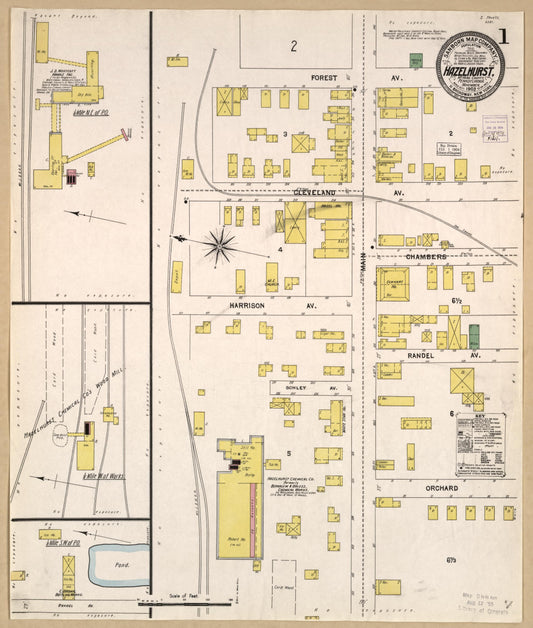 Sanborn Fire Insurance Map from Hazelhurst, McKean County, Pennsylvania (1903), Sheet #0001 - Historic Sanborn Fire Insurance Map Print, vintage old map wall art, antique decor, genealogy gift, Pennsylvania Pennsylvania map