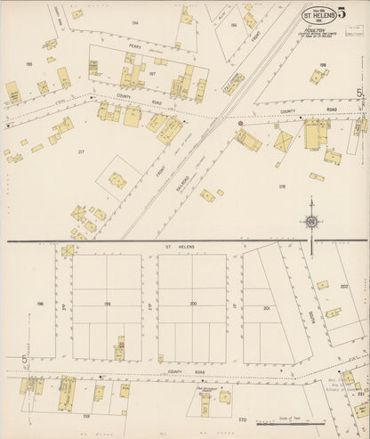 Sanborn Fire Insurance Map from Saint Helens, Columbia County, Oregon (1916), Sheet #0005 - Complete Map Set gallery image, historic Sanborn map, vintage wall art, Oregon Oregon