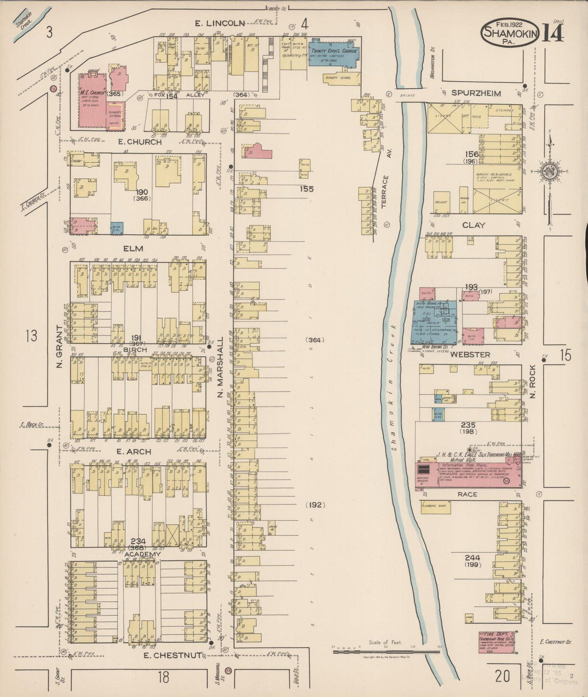 Sanborn Fire Insurance Map from Shamokin, Northumberland County, Pennsylvania (1922), Sheet #0014 - Complete Map Set gallery image, historic Sanborn map, vintage wall art, Pennsylvania Pennsylvania