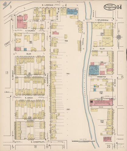 Sanborn Fire Insurance Map from Shamokin, Northumberland County, Pennsylvania (1922), Sheet #0014 - Complete Map Set gallery image, historic Sanborn map, vintage wall art, Pennsylvania Pennsylvania