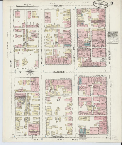 Sanborn Fire Insurance Map from Portsmouth, Scioto County, Ohio (1884), Sheet #0003 - Complete Map Set gallery image, historic Sanborn map, vintage wall art, Ohio Ohio