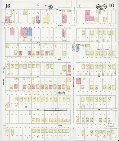 Sanborn Fire Insurance Map from Weirton, Hancock County, West Virginia (1923), Sheet #0016 - Complete Map Set gallery image, historic Sanborn map, vintage wall art, West Virginia West Virginia