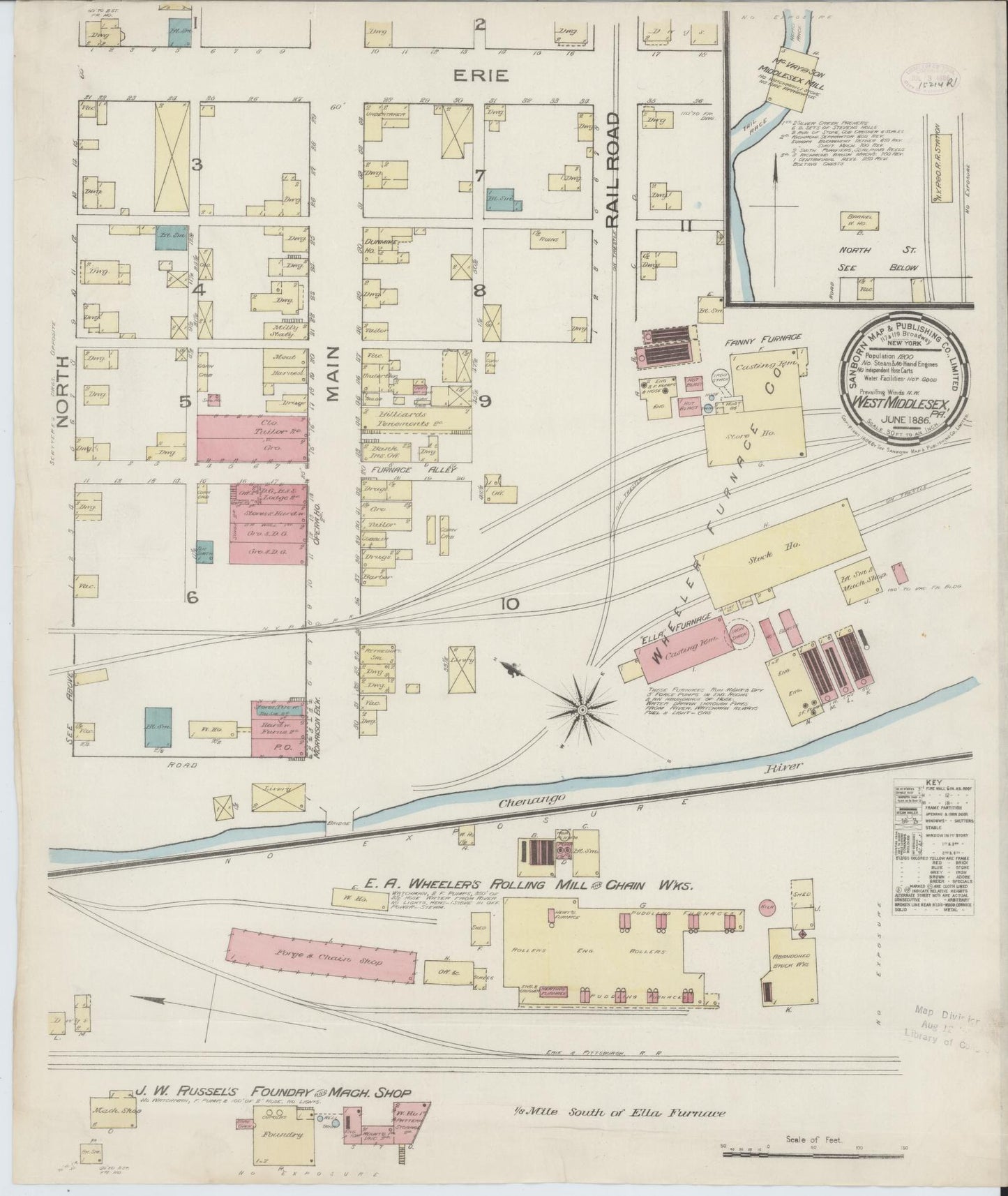 Sanborn Fire Insurance Map from West Middlesex, Mercer County, Pennsylvania. (1886) – Historic Sanborn Fire Insurance Map Print