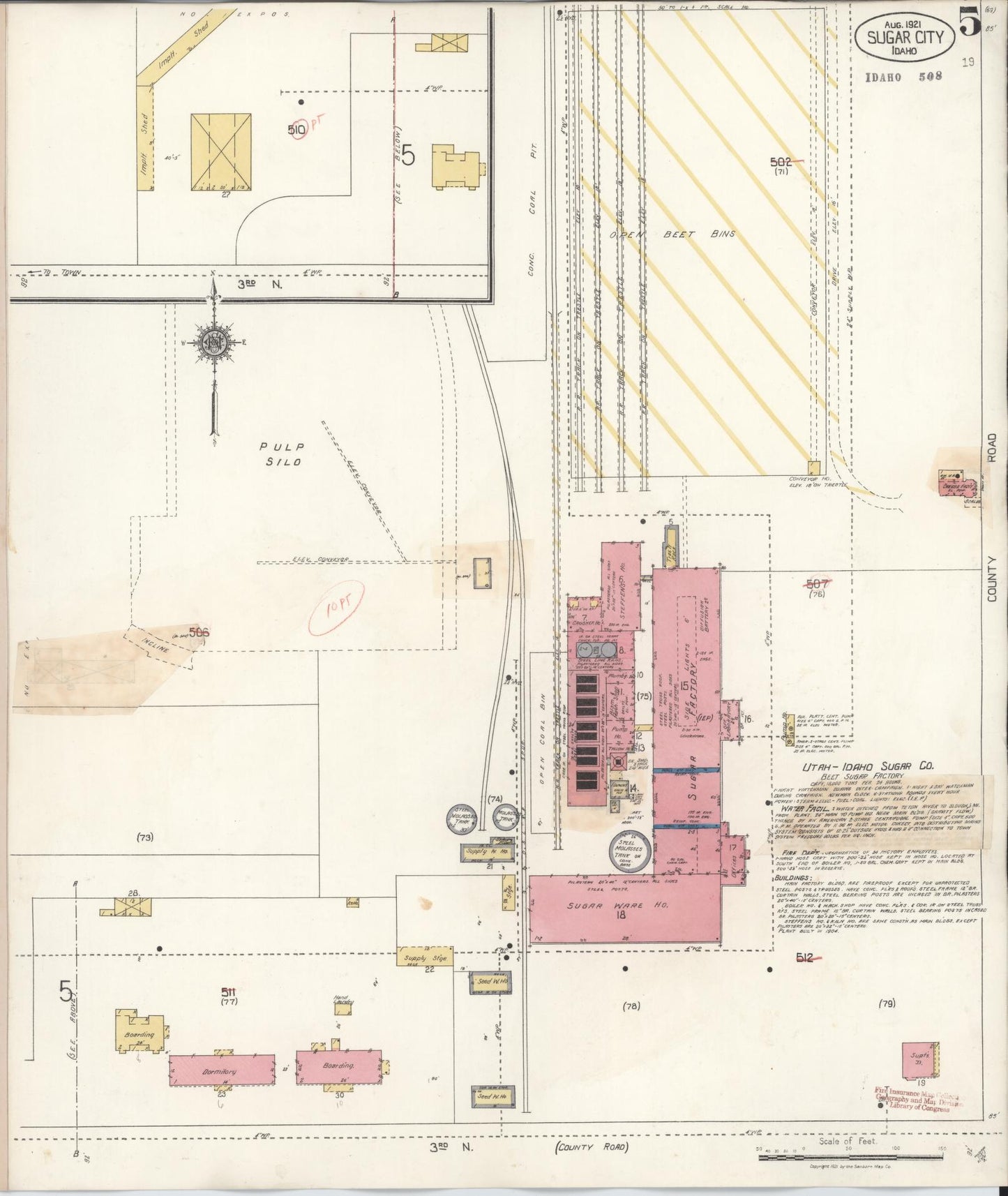 Sanborn Fire Insurance Map from Sugar City, Madison County, Idaho (1929), Sheet #0005 - Complete Map Set gallery image, historic Sanborn map, vintage wall art, Idaho Idaho