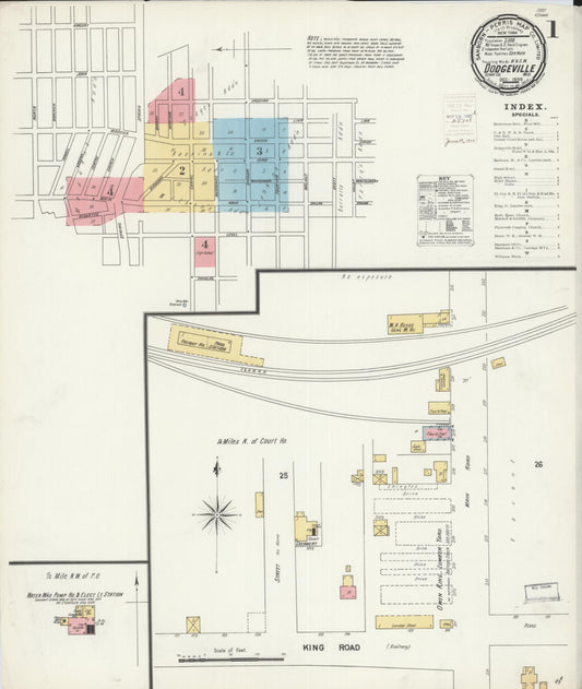 Sanborn Fire Insurance Map from Dodgeville, Iowa County, Wisconsin (1899), Sheet #0001 - Complete Map Set gallery image, historic Sanborn map, vintage wall art, Wisconsin Wisconsin