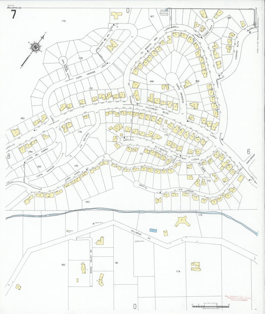 Sanborn Fire Insurance Map from Millbrae, San Mateo County, California (1949), Sheet #0007 - Historic Sanborn Fire Insurance Map Print, vintage old map wall art, antique decor, genealogy gift, California California map