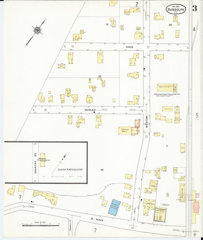 Sanborn Fire Insurance Map from Randolph, Orange County, Vermont (1910), Sheet #0003 - Complete Map Set gallery image, historic Sanborn map, vintage wall art, Vermont Vermont