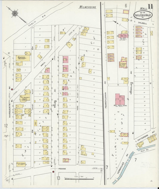 Sanborn Fire Insurance Map from Turtle Creek Valley, Allegheny County, Pennsylvania (1911), Sheet #0011 - Historic Sanborn Fire Insurance Map Print, vintage old map wall art, antique decor, genealogy gift, Pennsylvania Pennsylvania map