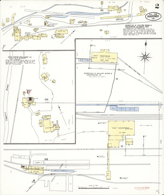 Sanborn Fire Insurance Map from Wardner, Shoshone County, Idaho (1908), Sheet #0002 - Historic Sanborn Fire Insurance Map Print, vintage old map wall art, antique decor, genealogy gift, Idaho Idaho map