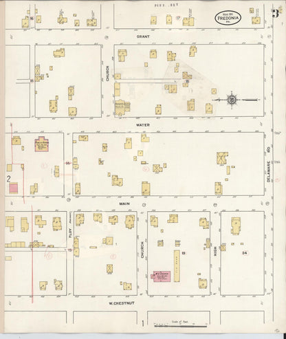 Sanborn Fire Insurance Map from Fredonia, Mercer County, Pennsylvania (1929), Sheet #0003 - Complete Map Set gallery image, historic Sanborn map, vintage wall art, Pennsylvania Pennsylvania
