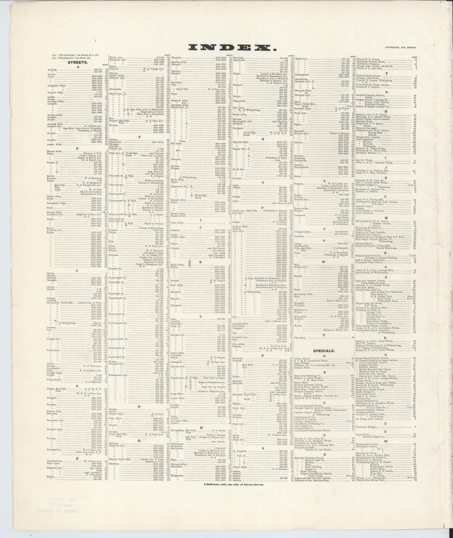 Sanborn Fire Insurance Map from Pittsburgh, Allegheny County, Pennsylvania (1893), Sheet #0001 - Historic Sanborn Fire Insurance Map Print, vintage old map wall art, antique decor, genealogy gift, Pennsylvania Pennsylvania map
