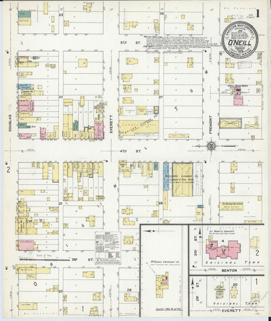 Sanborn Fire Insurance Map from O'Neill, Holt County, Nebraska. (1909) – Historic Sanborn Fire Insurance Map Print